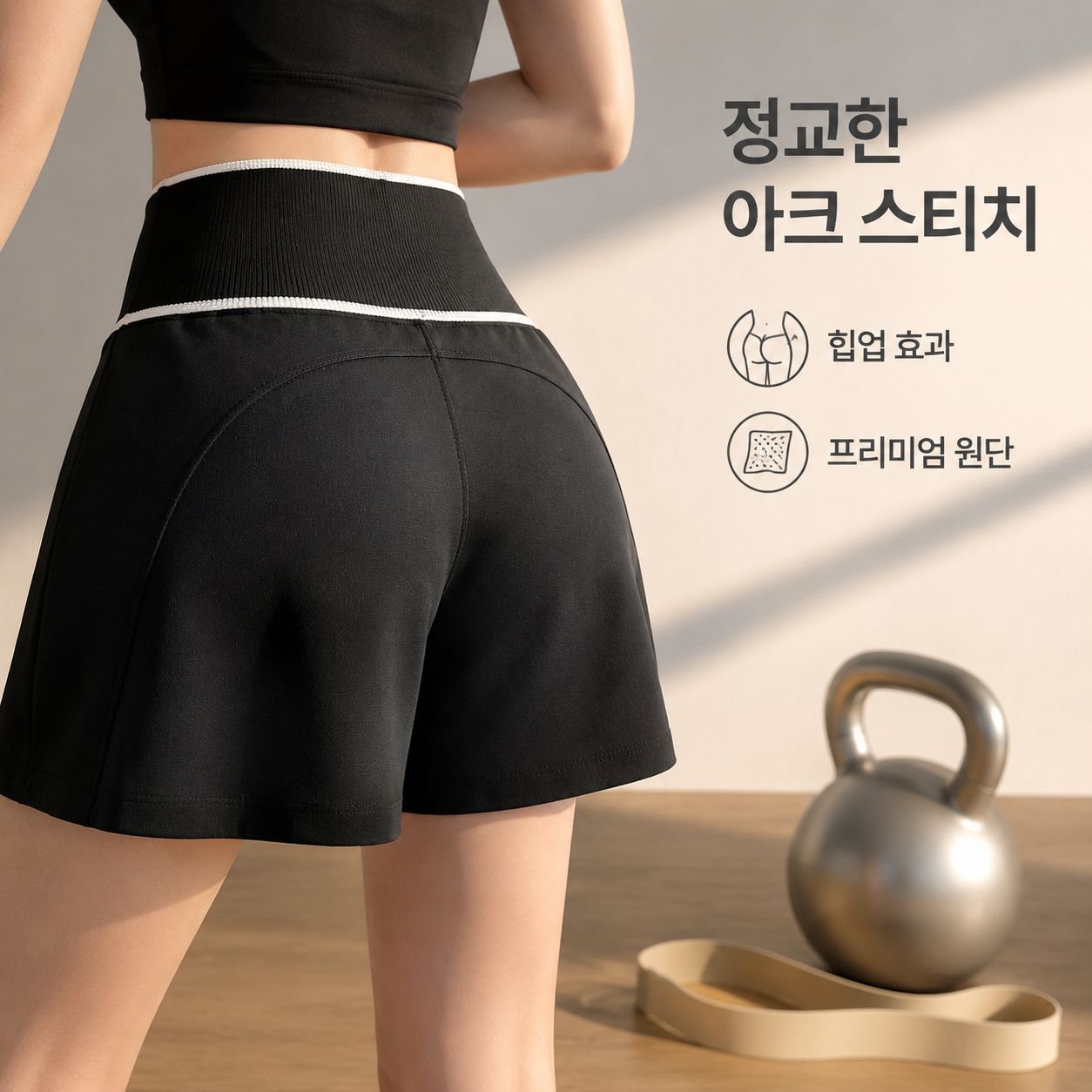 여성 하이웨이스트 탄력 스포츠 쇼츠 요가 팬츠