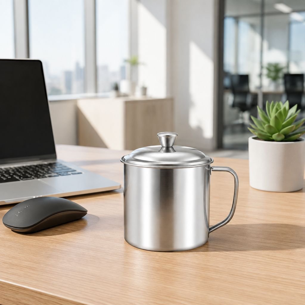 316 Stainless Steel Anti-scalding Tea Cup with Lid, Suitable for Children and Elderly