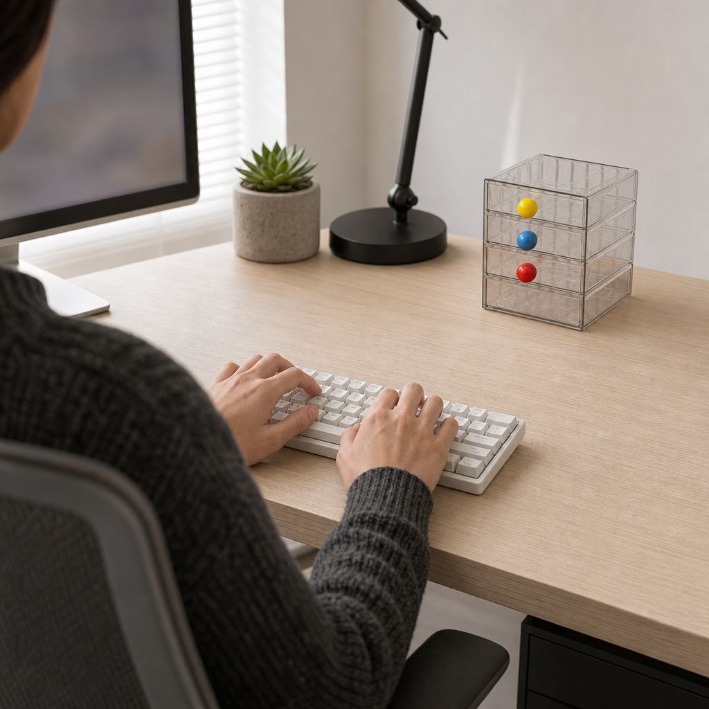 Space-saving file organizer cabinet for desktops