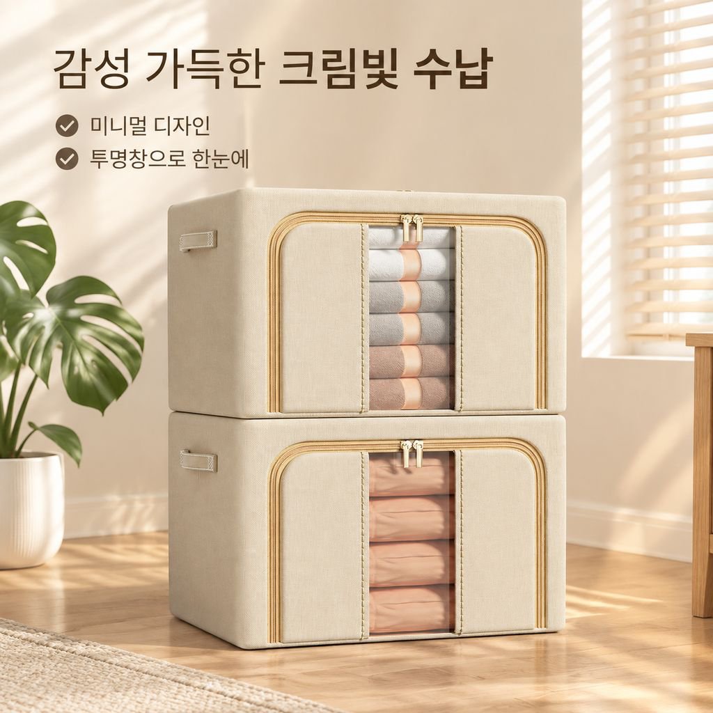 가정용 접이식 옥스포드 스틸 프레임 수납함 옷 이불 정리함