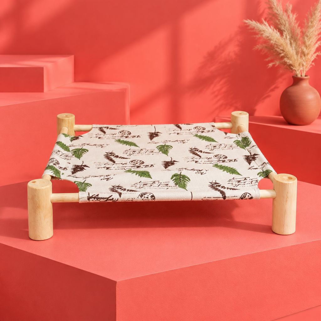 Cama de camping de madera para perros y gatos