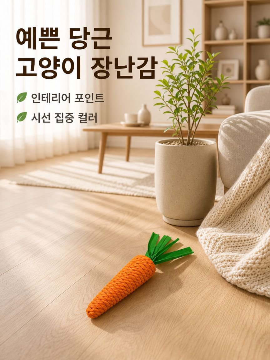 소리 나는 당근 고양이 낚싯대 장난감