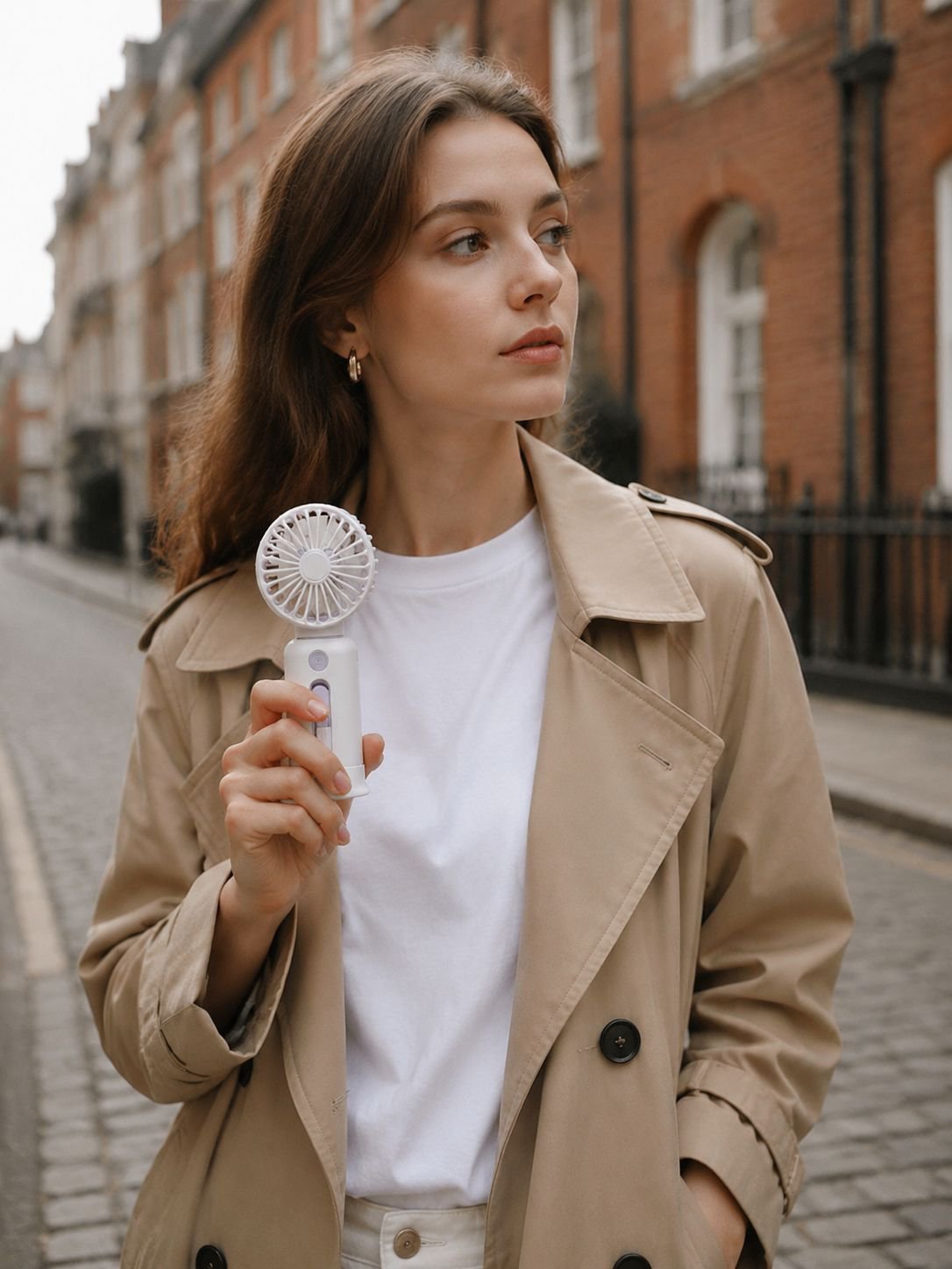Rechargeable 10,000 mAh Handheld Mini Fan with Digital Display