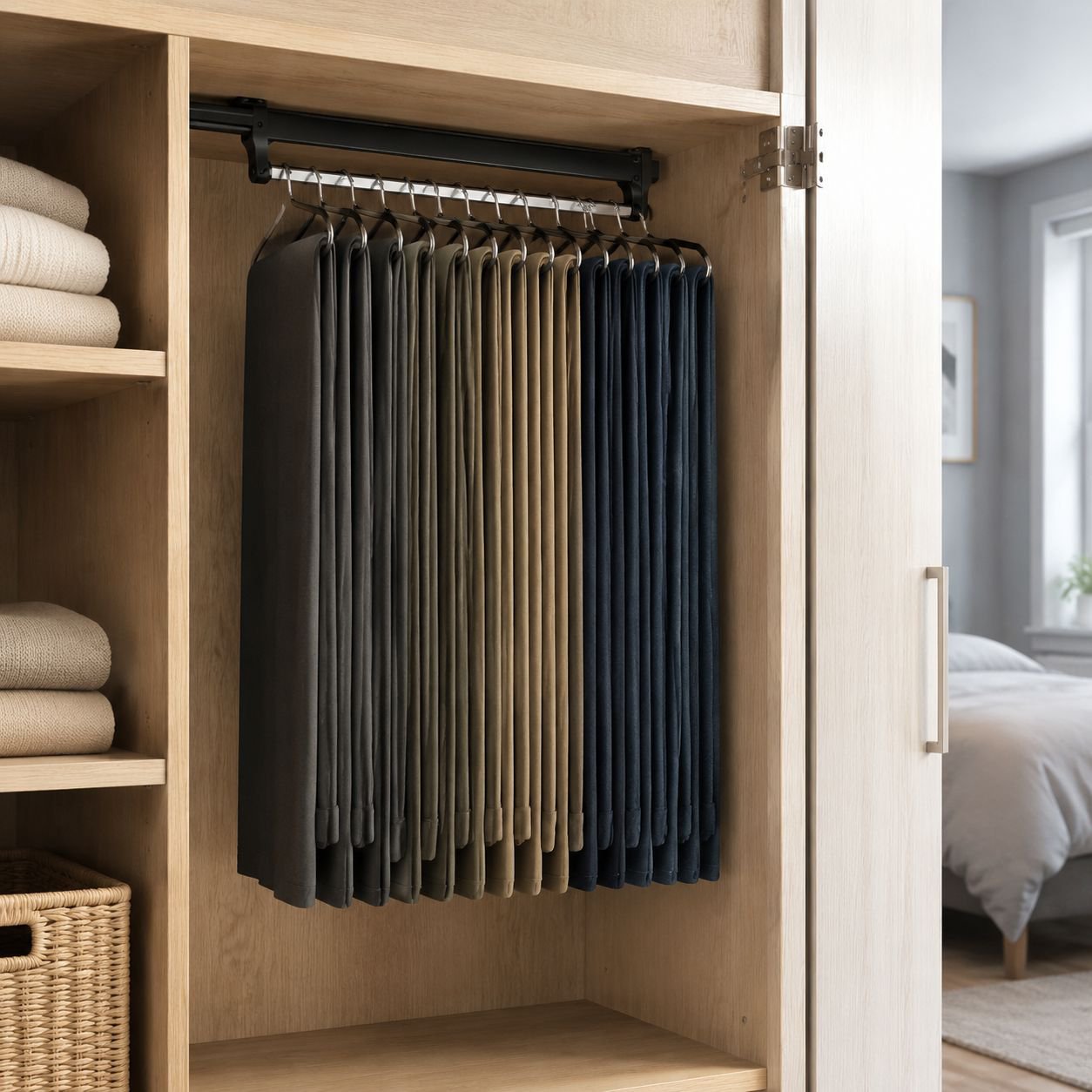 Home Closet Top Mount Retractable Multifunctional Organizer