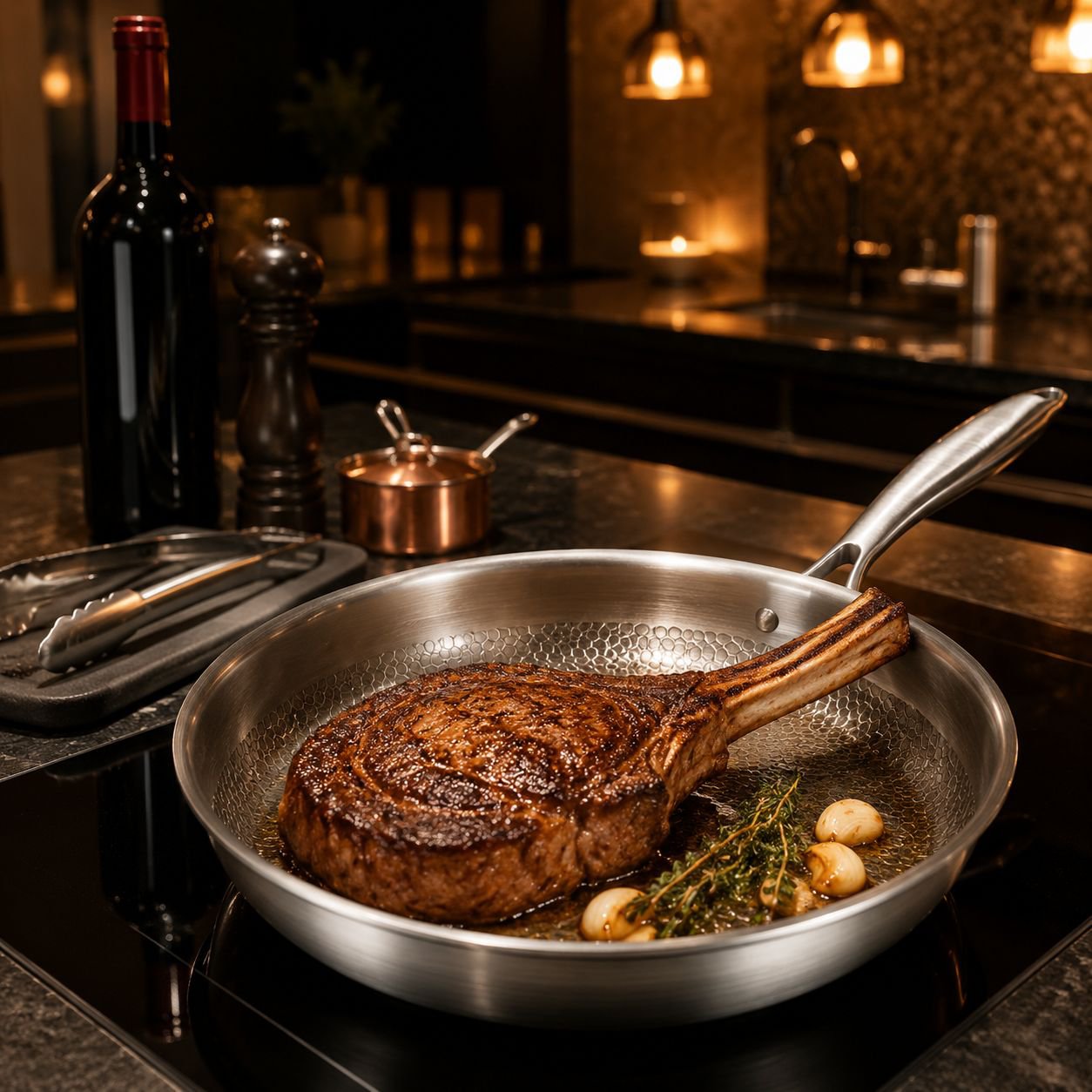 Uncoated non-stick frying pan