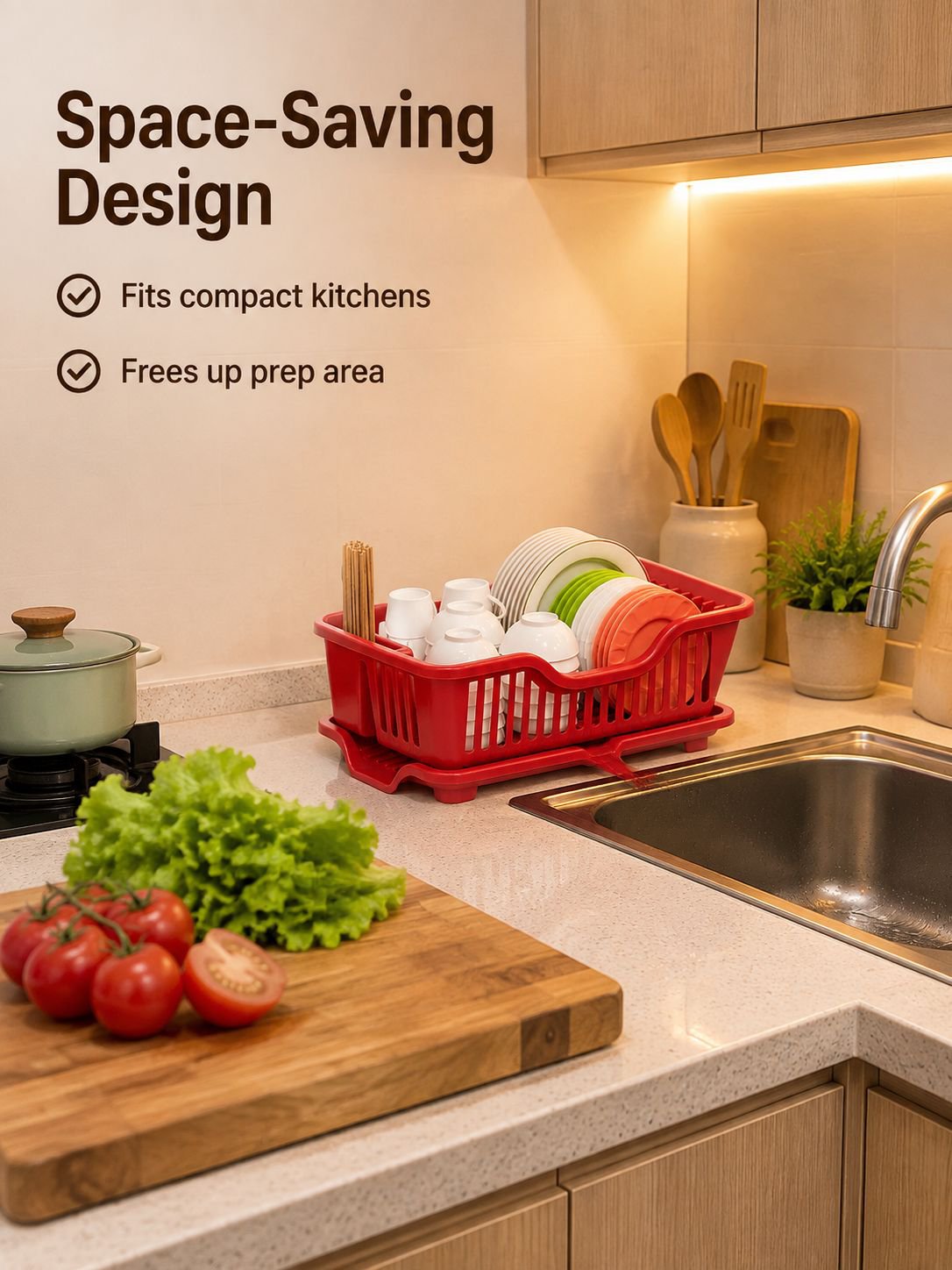 Kitchen storage rack, cutlery storage box, dishes and tableware