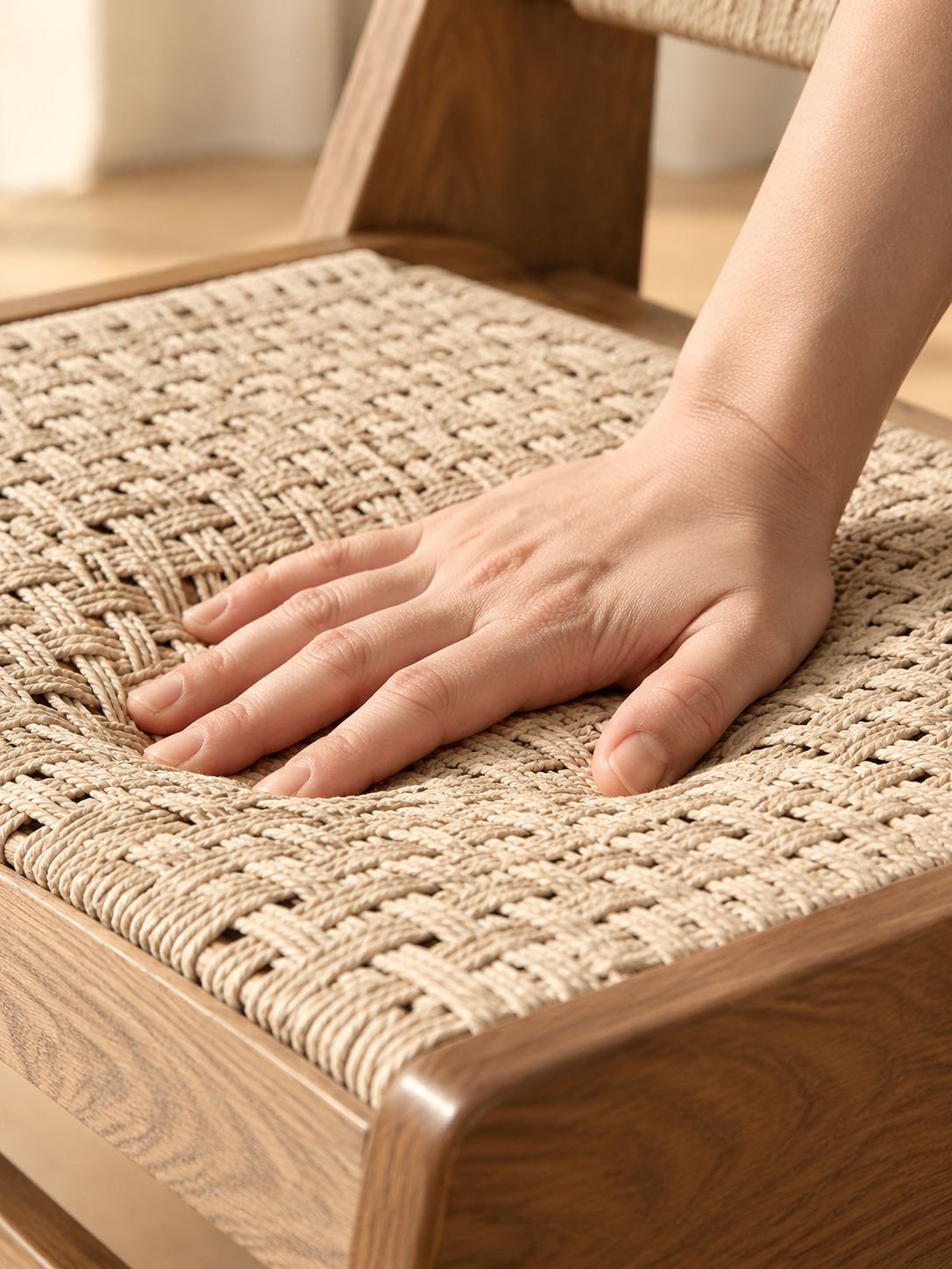 Chaise unique en bois massif pour décoration intérieure