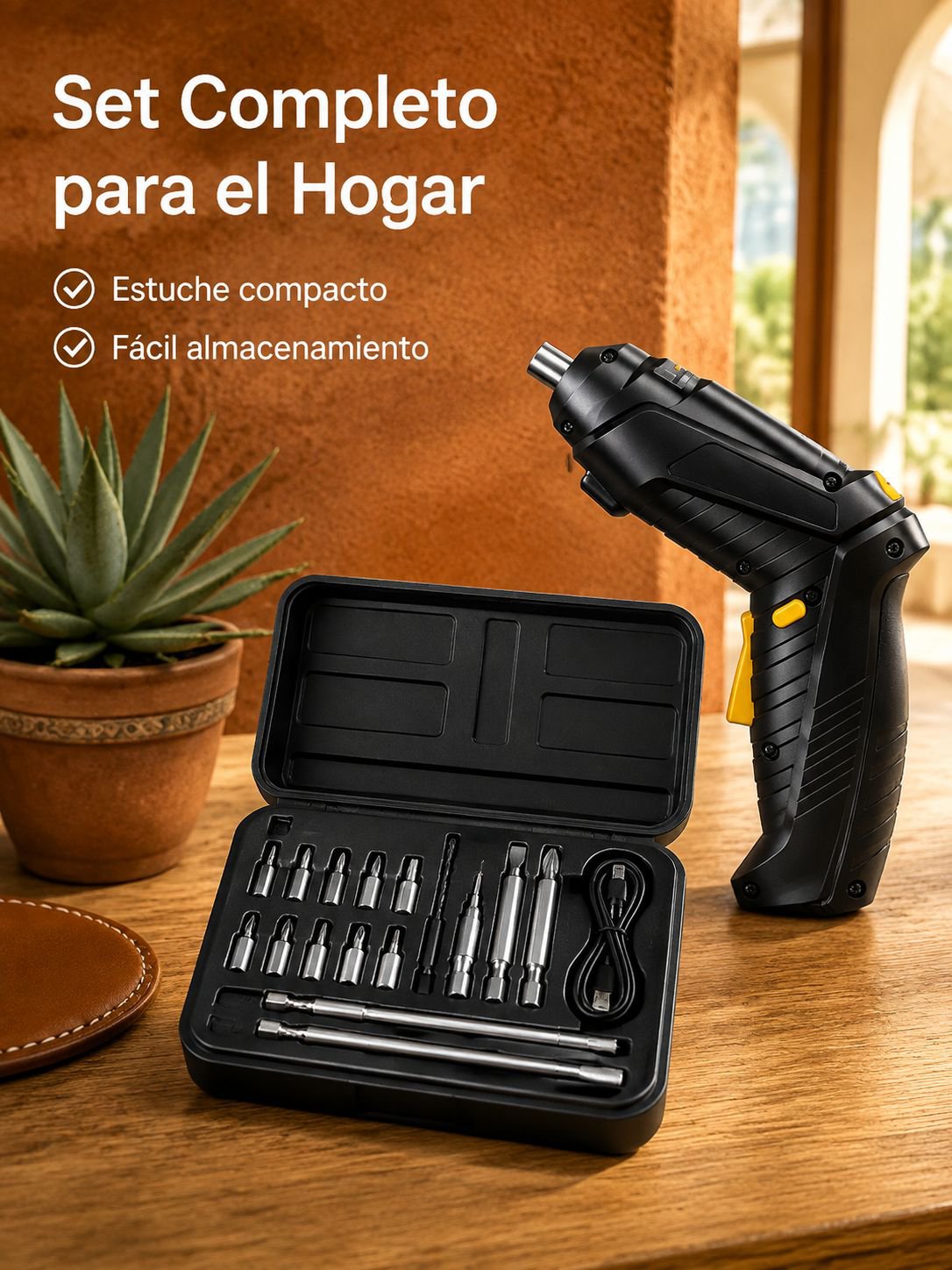 Juego de destornilladores eléctricos recargables multifuncionales para el hogar