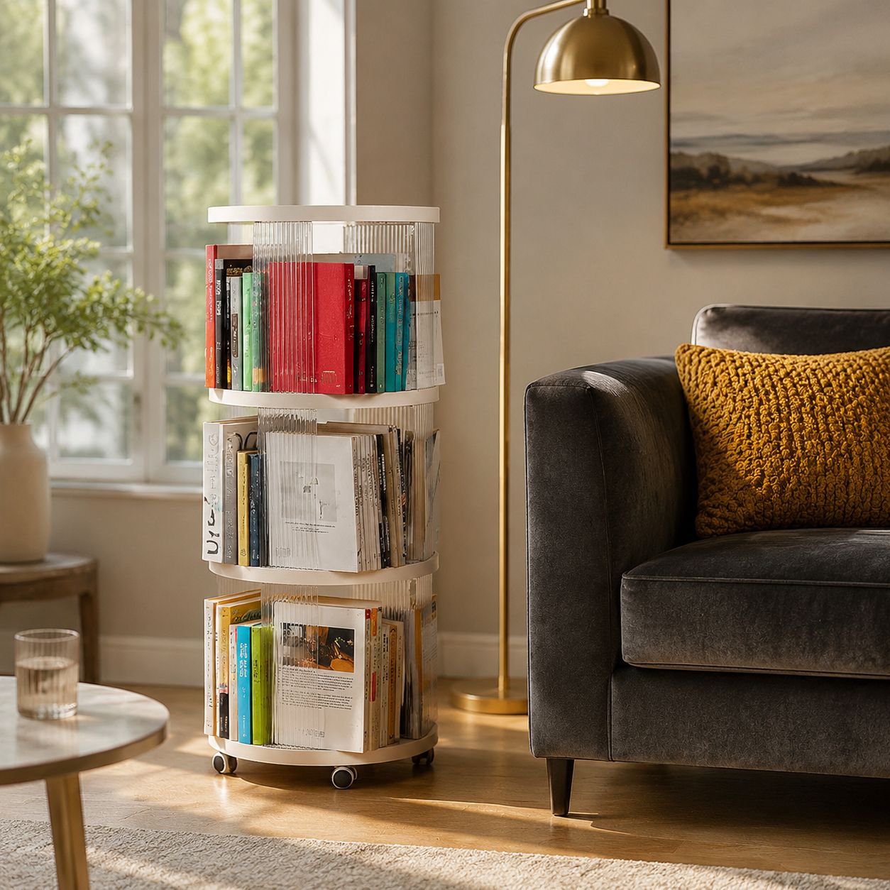 Household Rotating Multi-layer Bookshelf