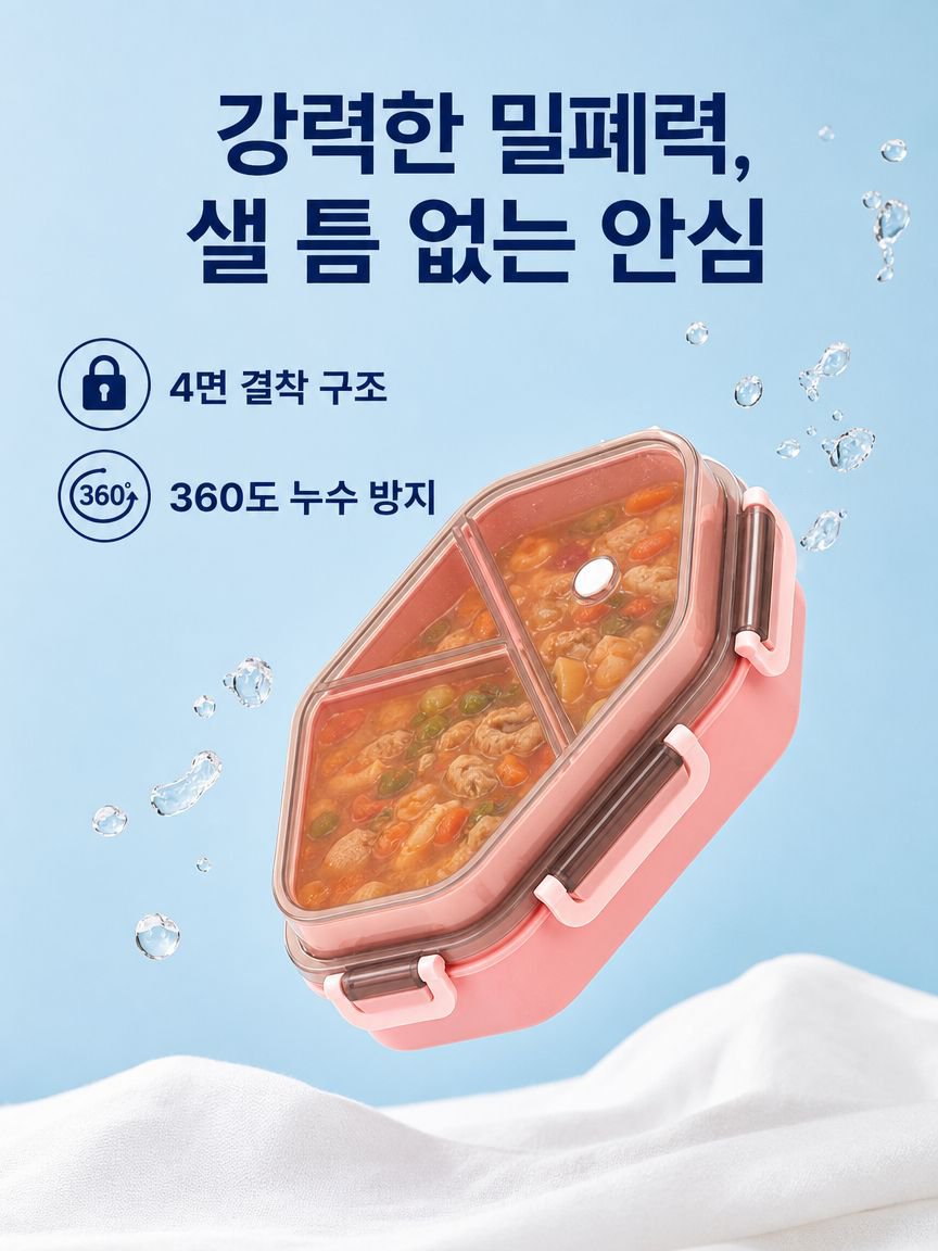 이중 밀폐형 칸막이 도시락