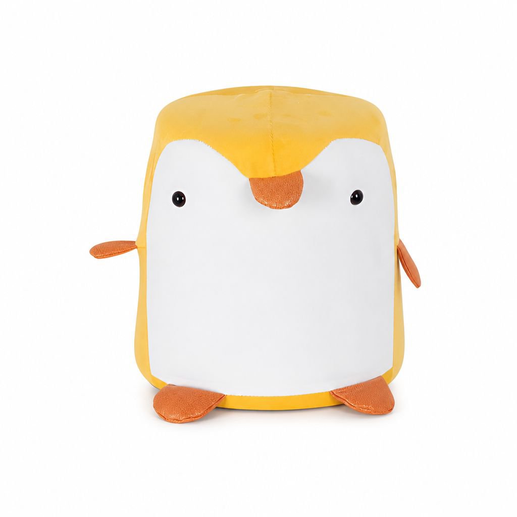 Banco creativo de madera con diseño de excremento de pingüino para puerta