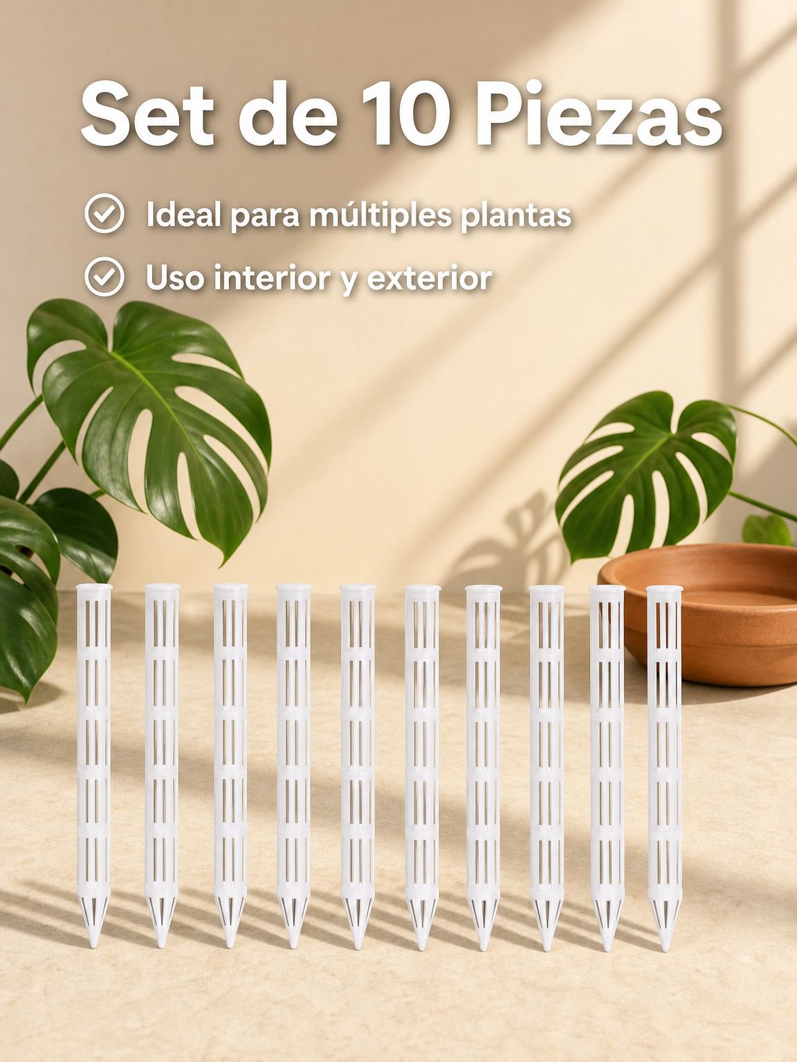 10 tubos de ventilación para macetas, evitan el encharcamiento y la pudrición de raíces