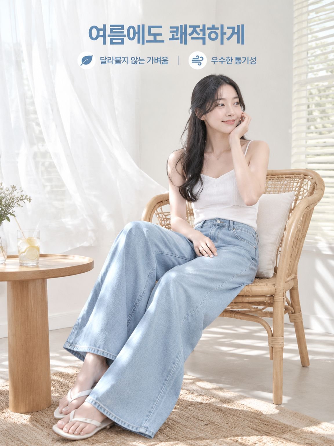 매끈핏 라이오셀 혼방 데님팬츠