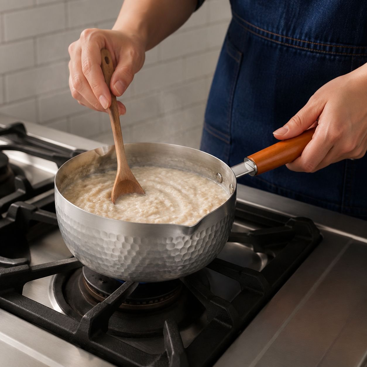 Multi-Piece Heavy Hammer Pattern Durable Uncoated Pot Set
