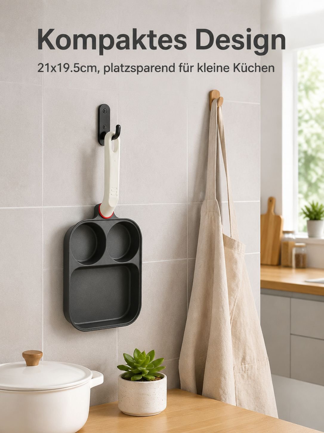 Zubereitung verschiedener Speisen in einer Dreiloch-Pfanne