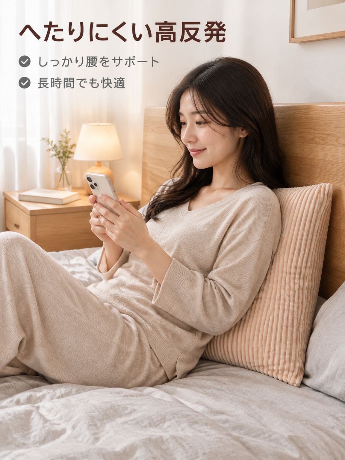 無地のストライプ柄ソファクッション