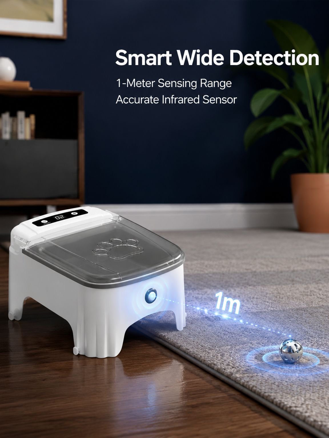 Modern design smart pet sensor feeder for home use