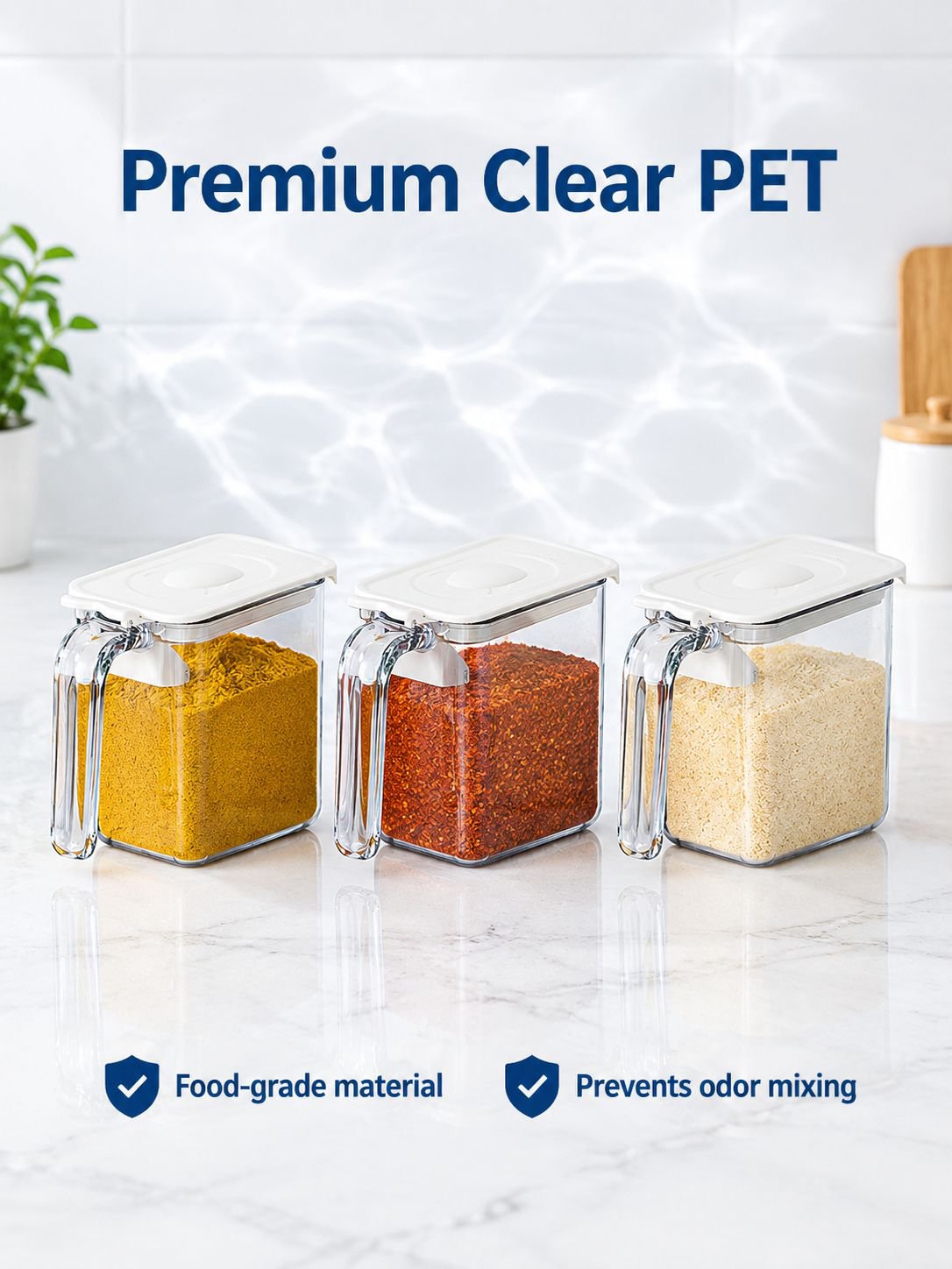 Modern Japanese kitchen seasoning organizer with spoon