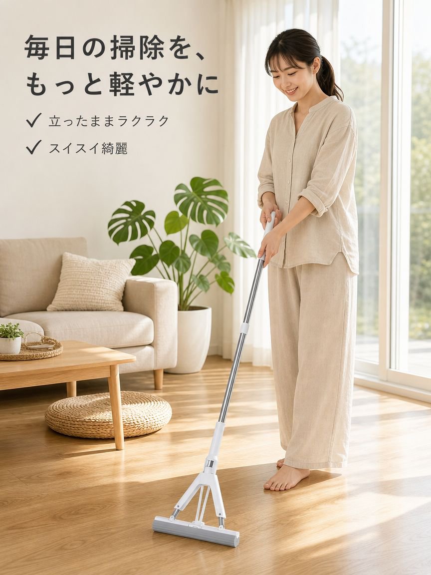 吸水性に優れたコットンモップ