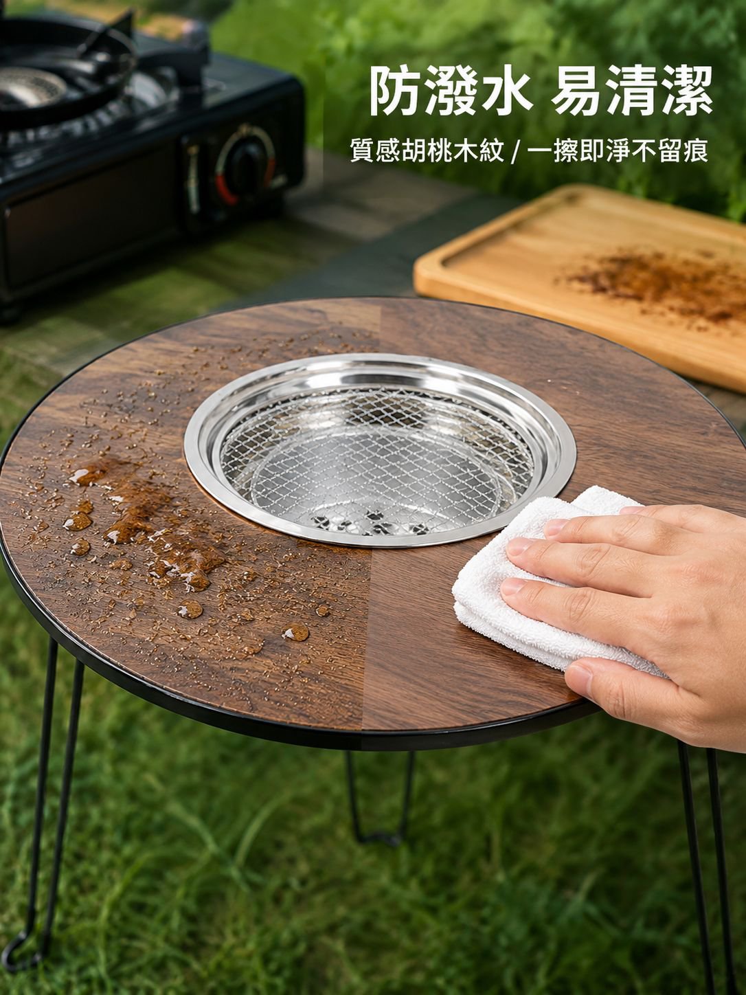 露營燒烤桌摺疊爐具套裝