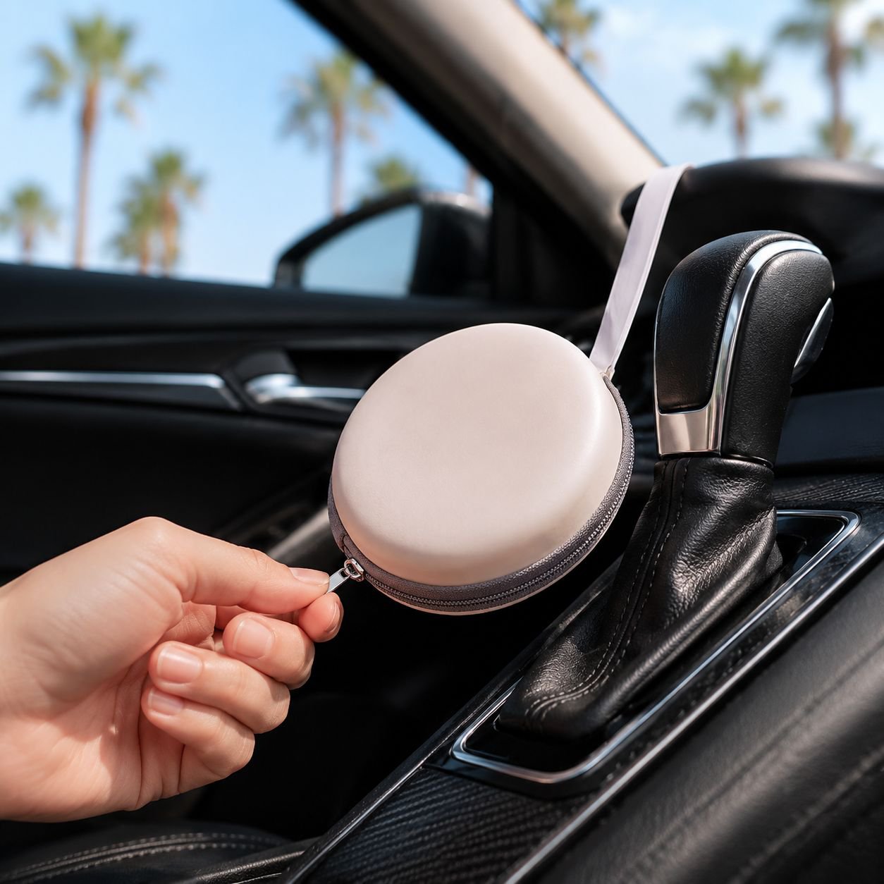 Foldable sunglasses in a stylish case
