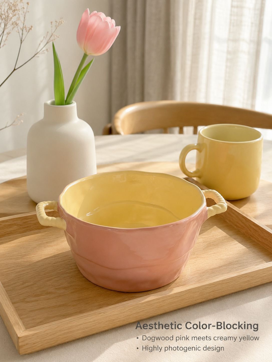 Generously sized bowl for noodles, broth, and toppings