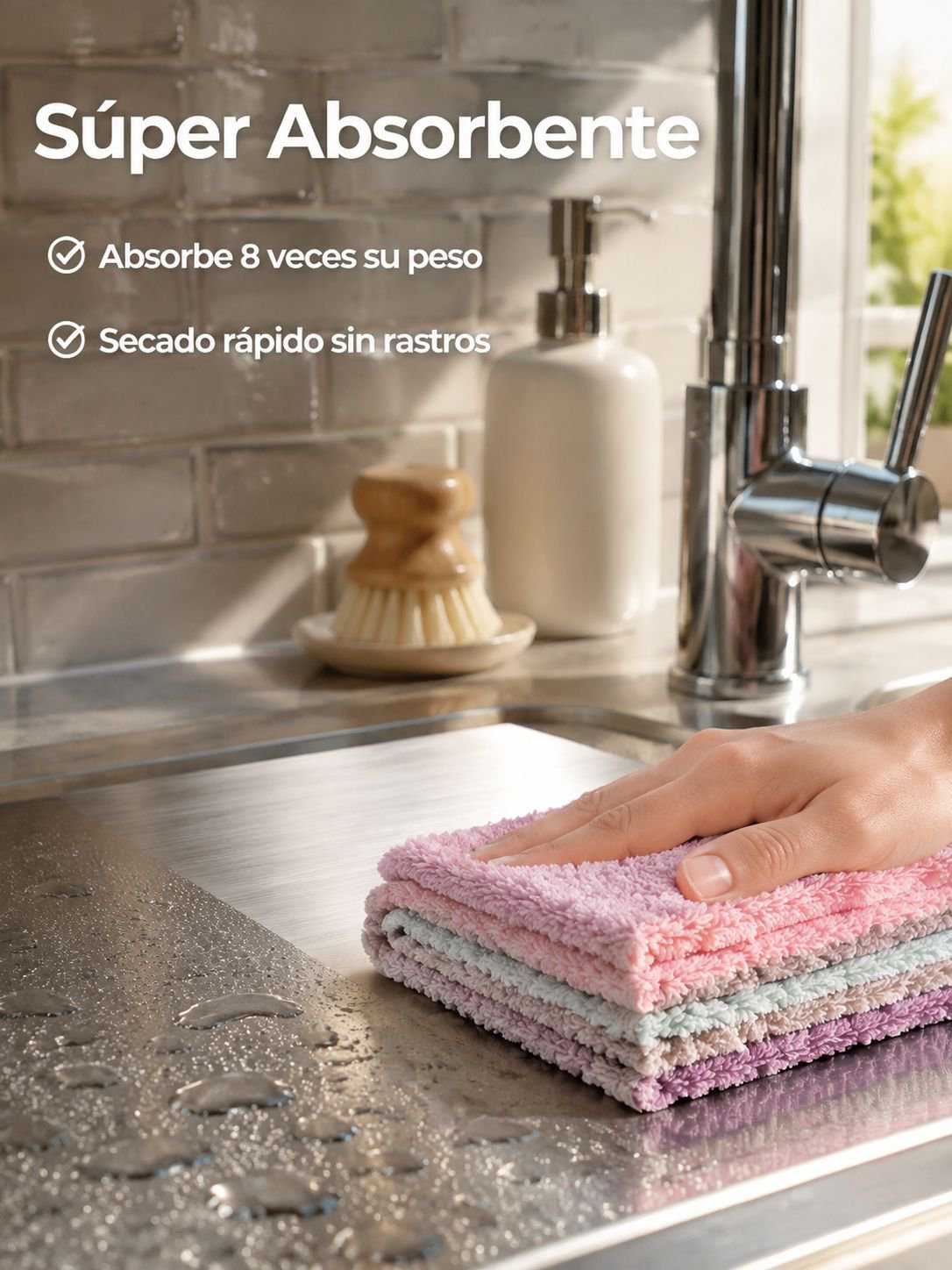 Toalla de limpieza de microfibra de coral