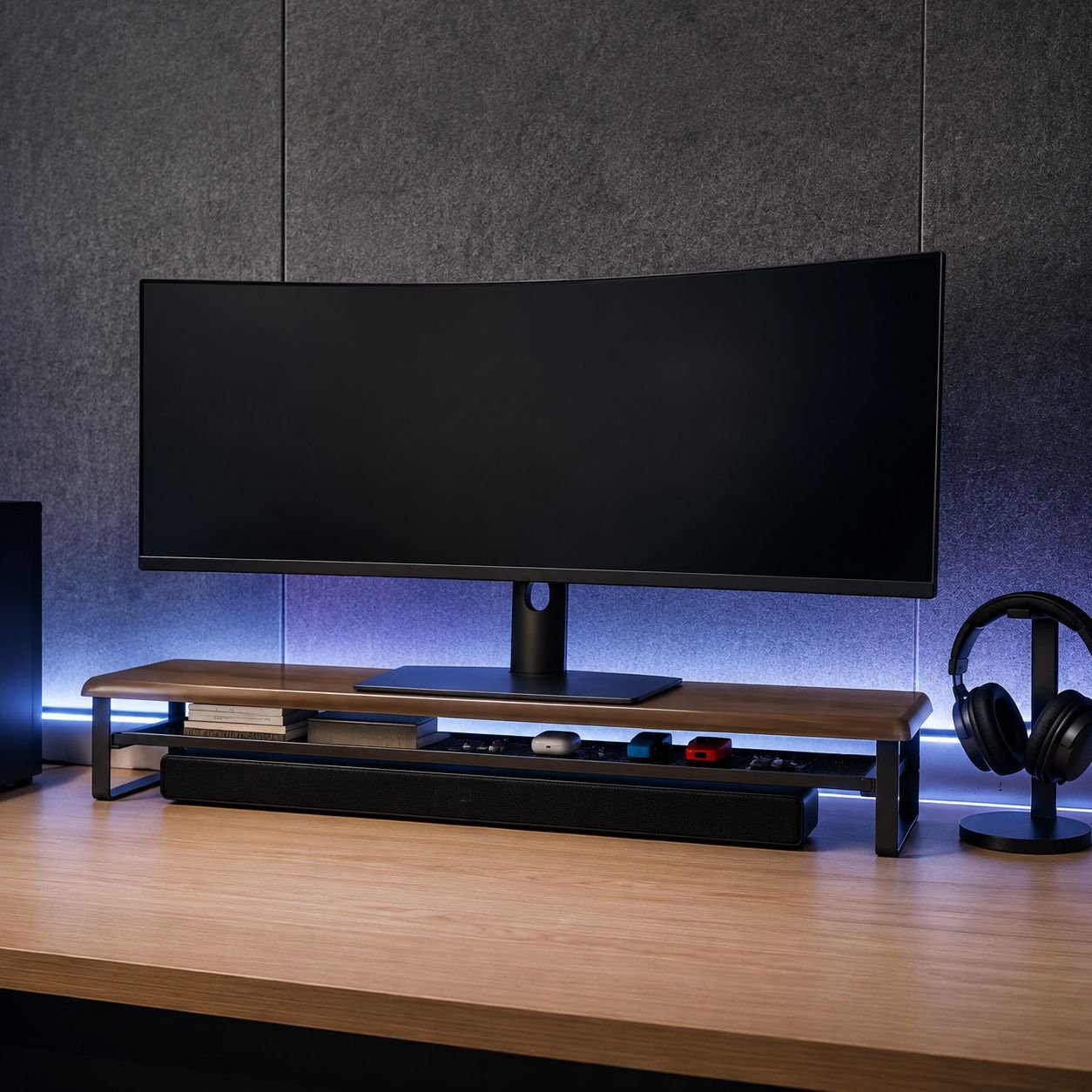 机上モニター台 キーボード収納可能 テレワークに最適