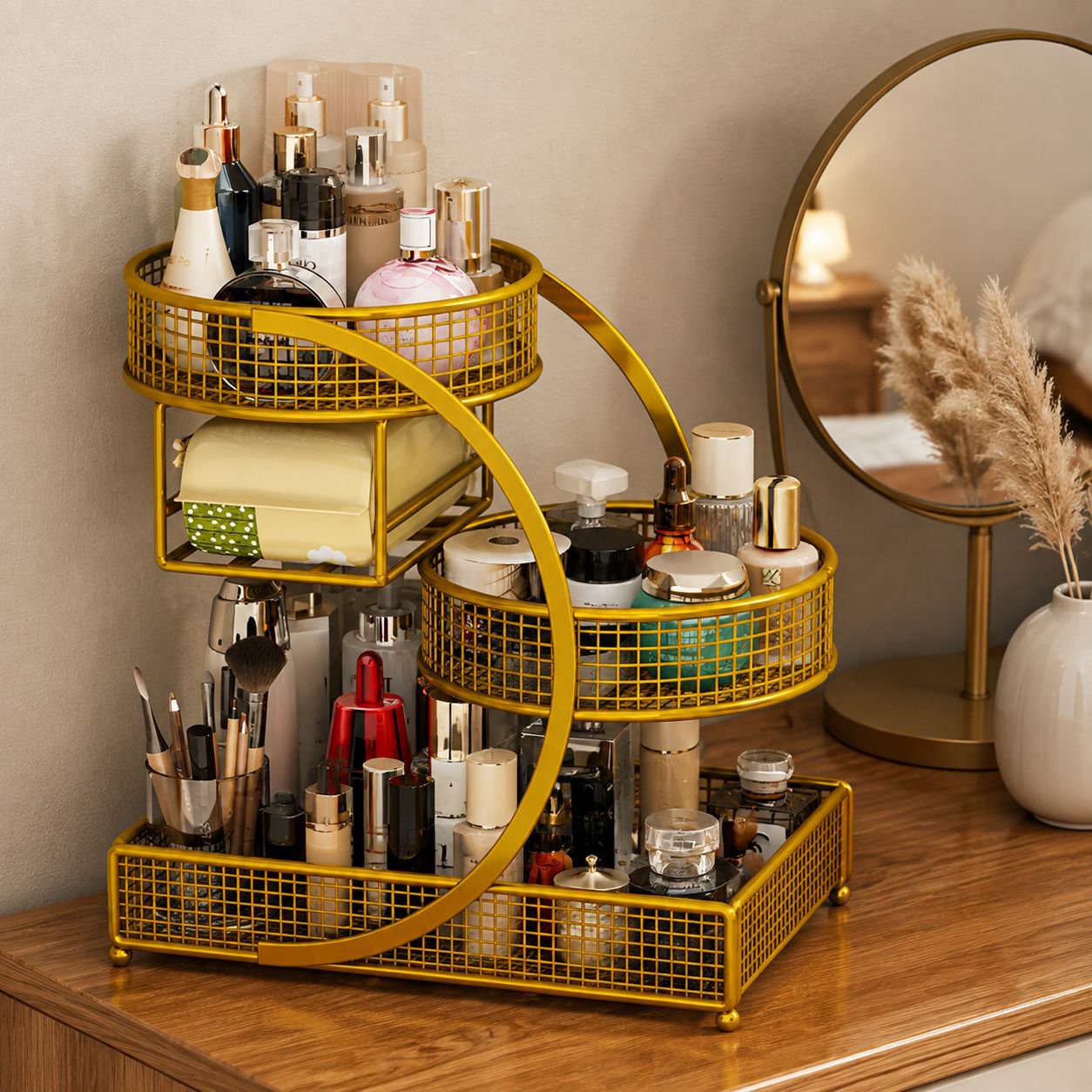 Desktop Cosmetic Organizer Bathroom Sink Storage Box
