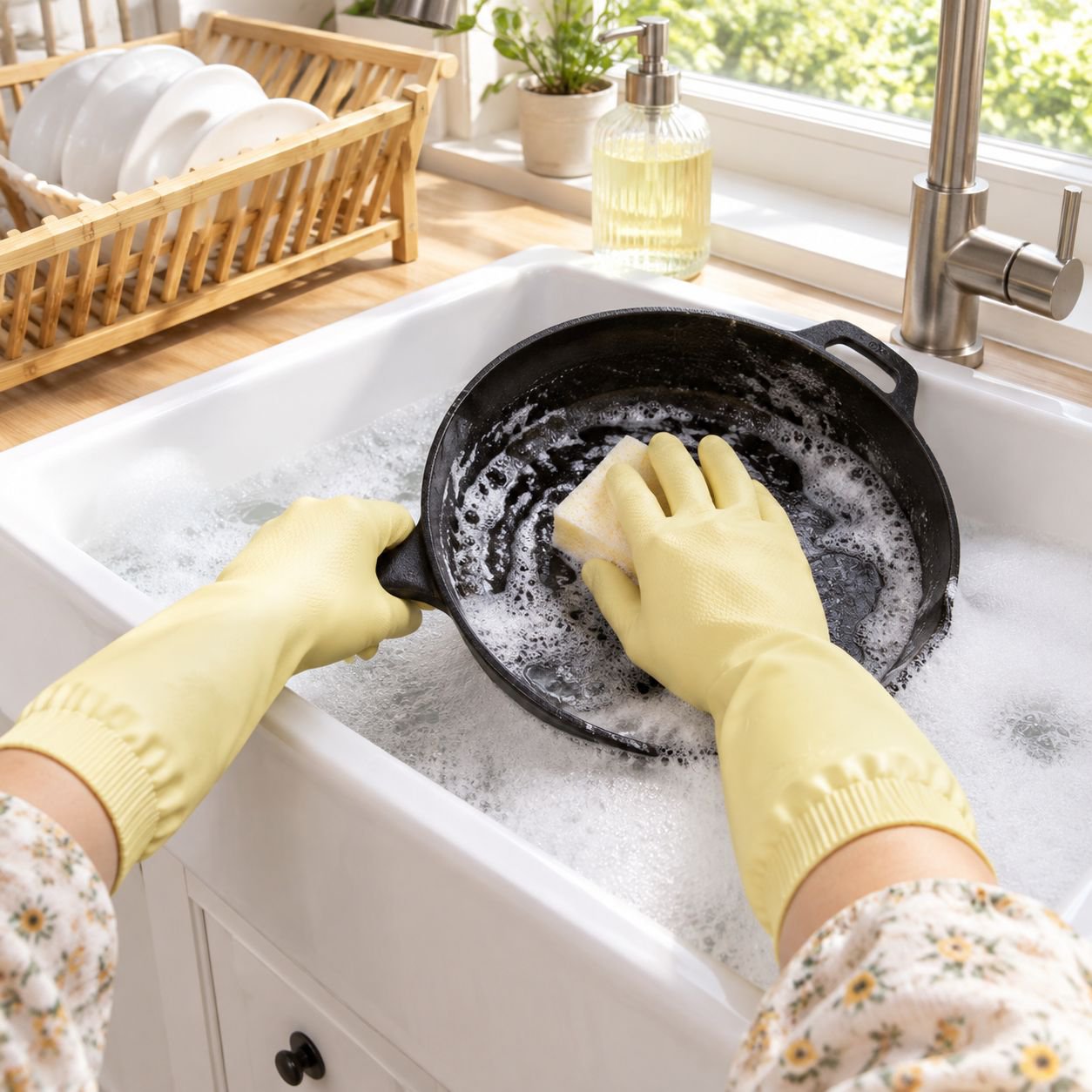 Damen Küchenhandschuhe, rutschfest, verdickt, wasserdicht