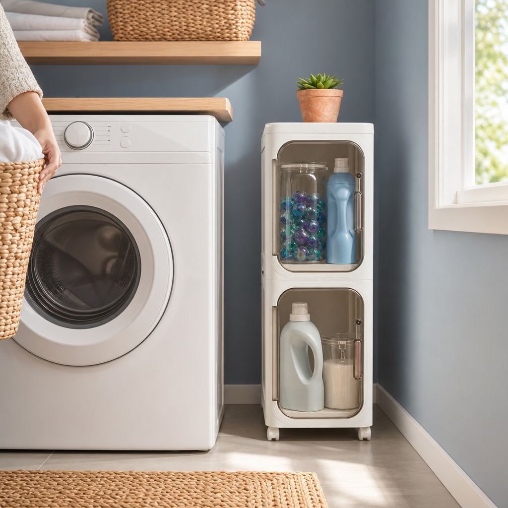 Foldable cabinet for modern home bathrooms