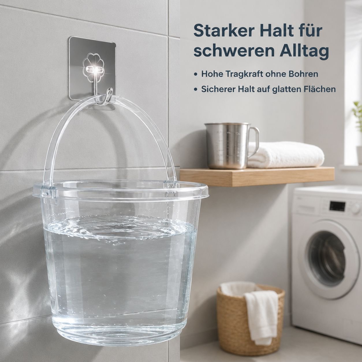 Wandhaken ohne Nägel, Multifunktionaler Haken für das Badezimmer