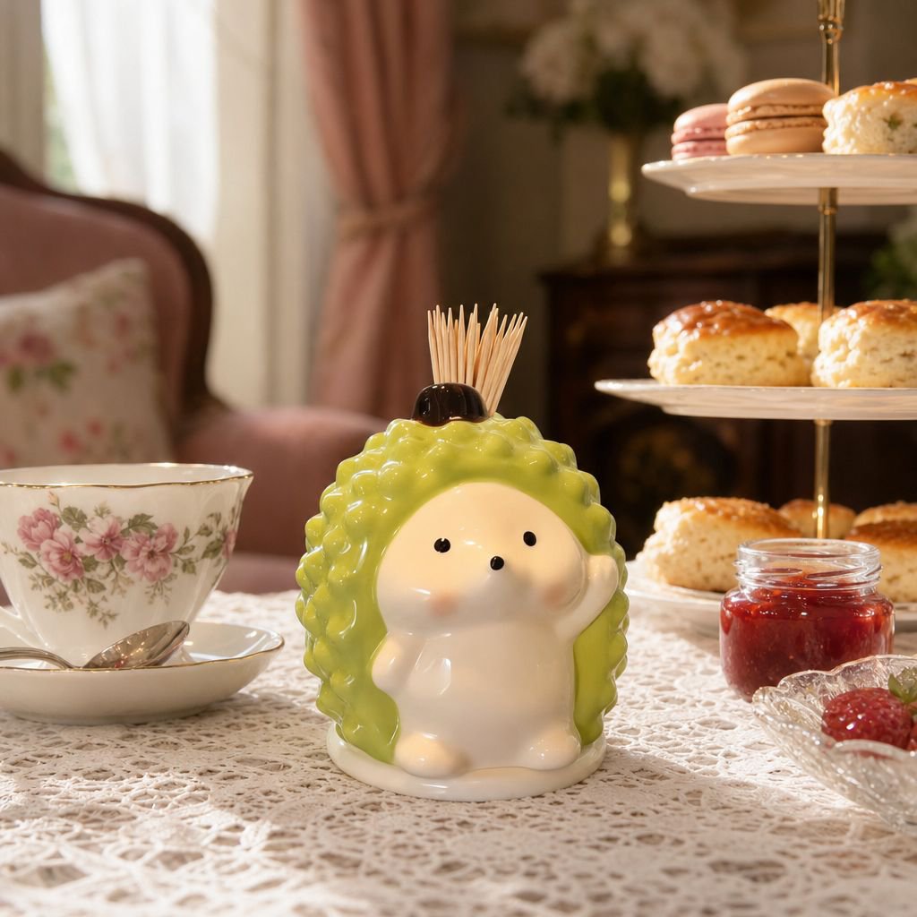 Personalized High-End Hedgehog Ceramic Toothpick Box Home Decor