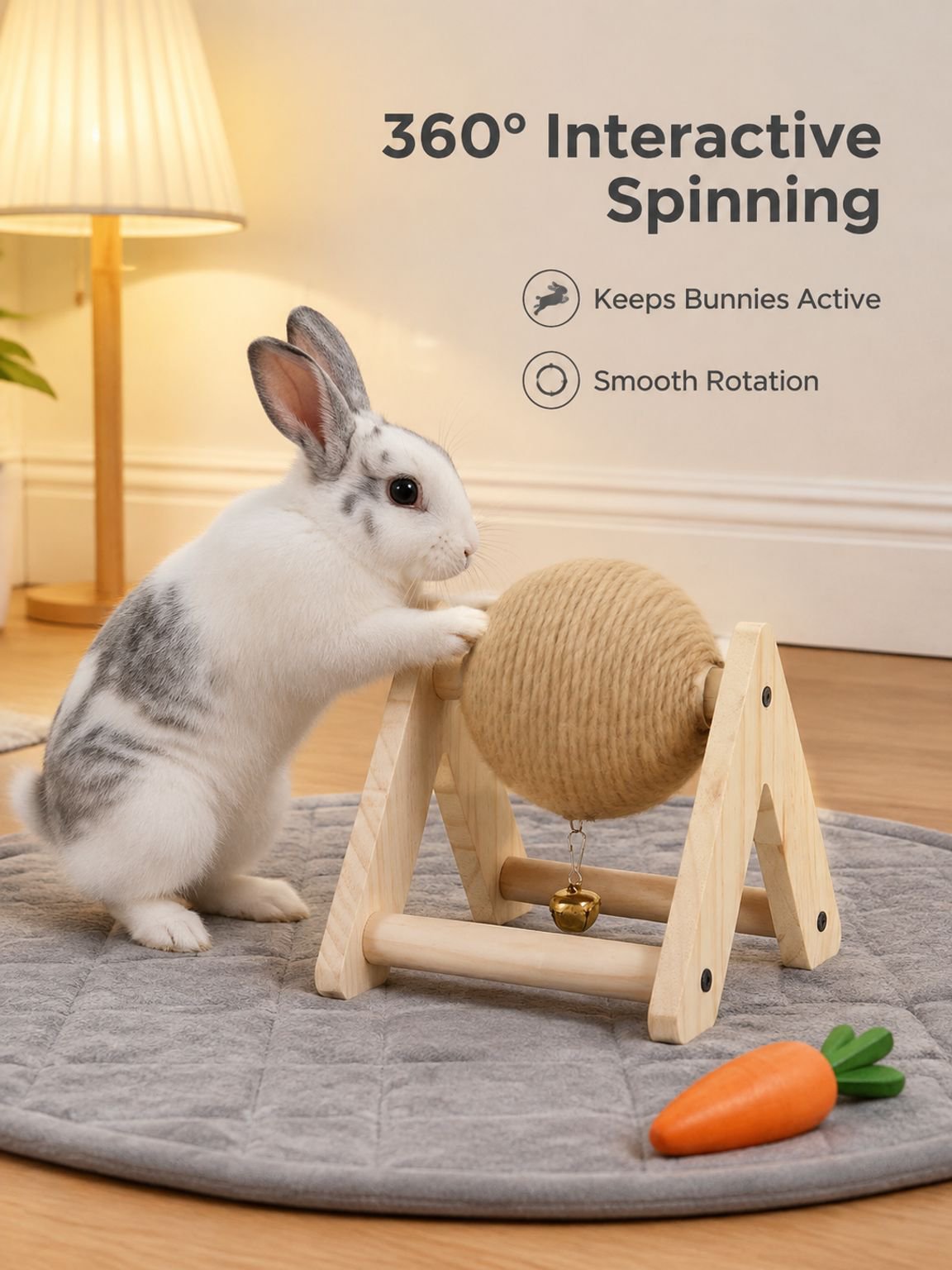 Rabbit-specific claw-grinding ball toy