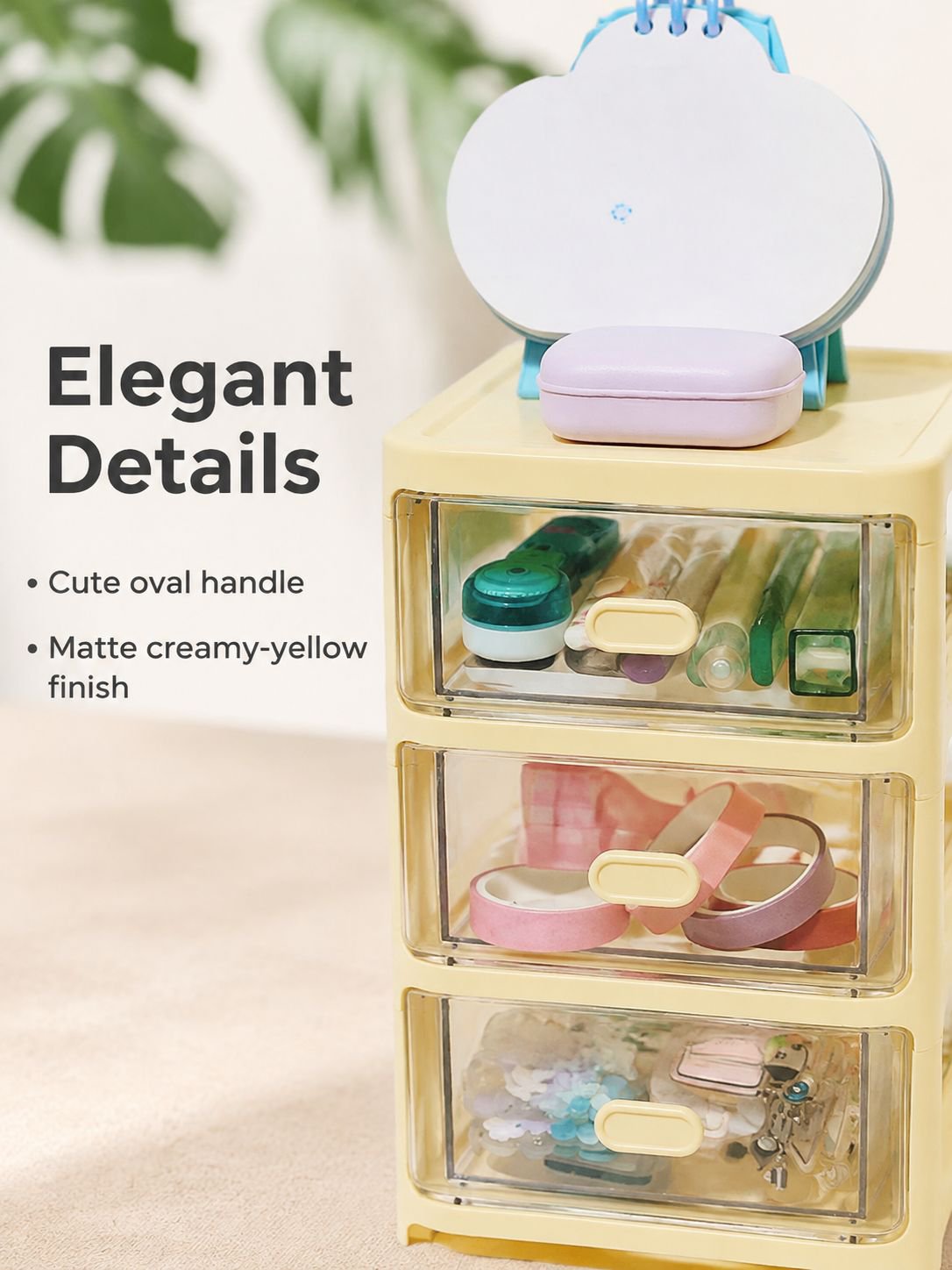Stationery organizer box for pens, clips, and desk accessories