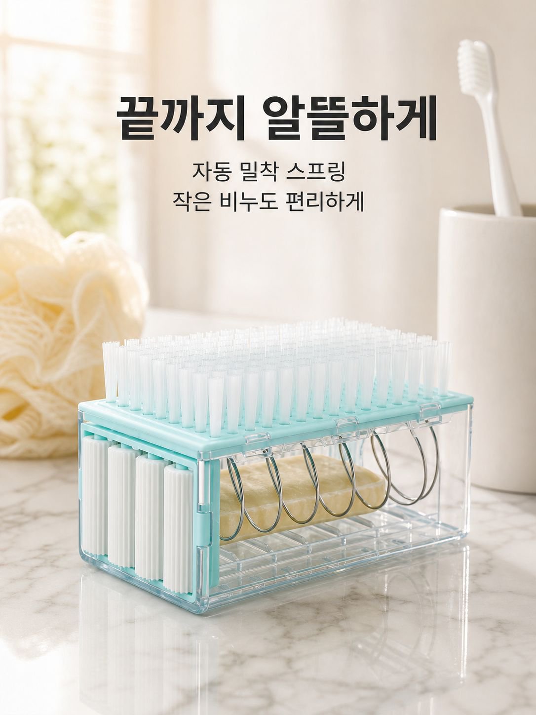 일체형 세탁브러쉬 물빠짐 수납함 속옷 양말 전용 손빨래 필요없는 브러쉬