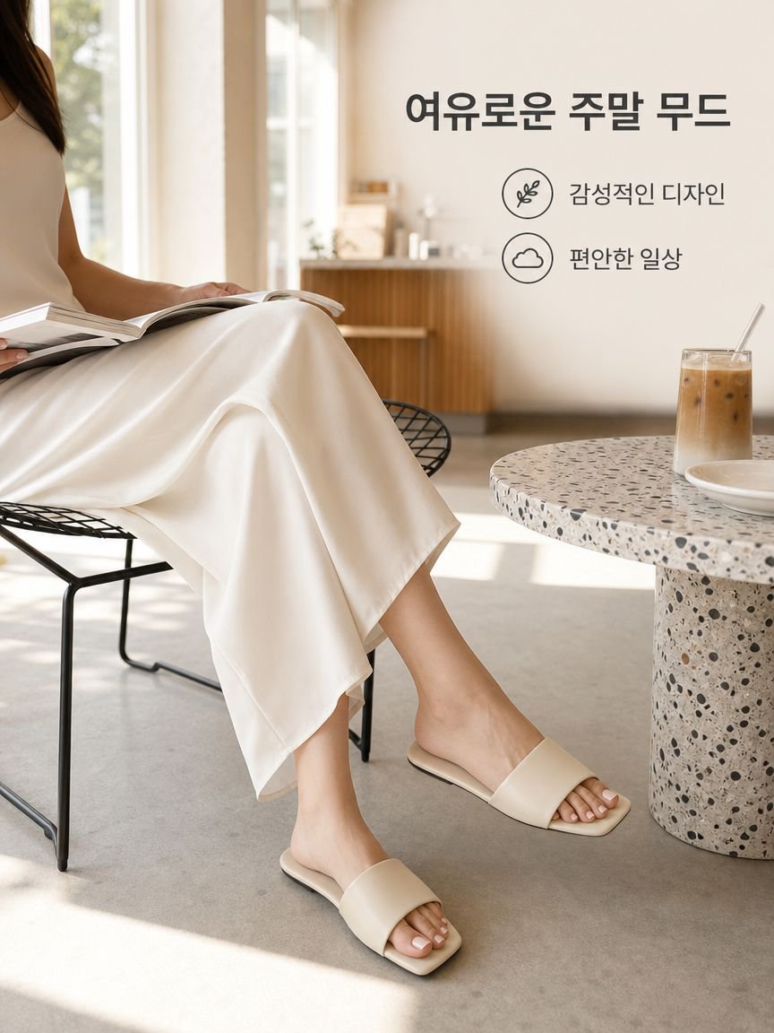 에스유니 여성 토오픈 스퀘어 스트랩 뮬 슬리퍼 샌들 블로퍼 국내배송 사은품증정