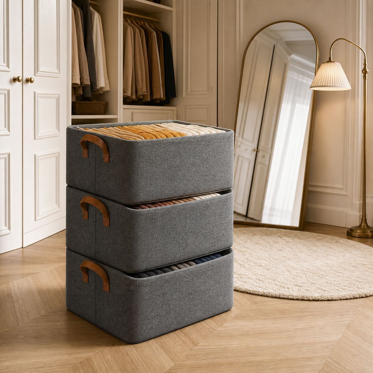 Panier de rangement domestique pour vêtements, épaissi, anti-poussière et nettoyant