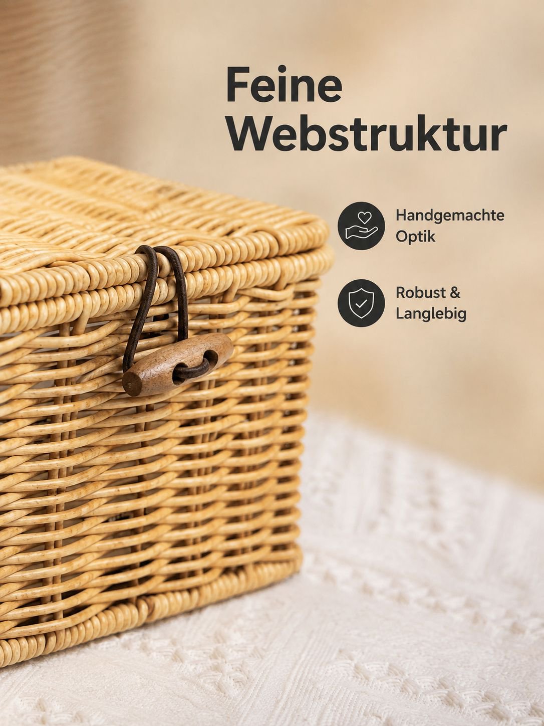 Einfache, handgefertigte Papiertüte im Stil einer Hanfwebkiste