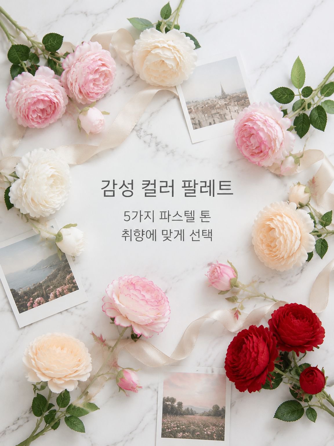 인조 장미꽃 장식