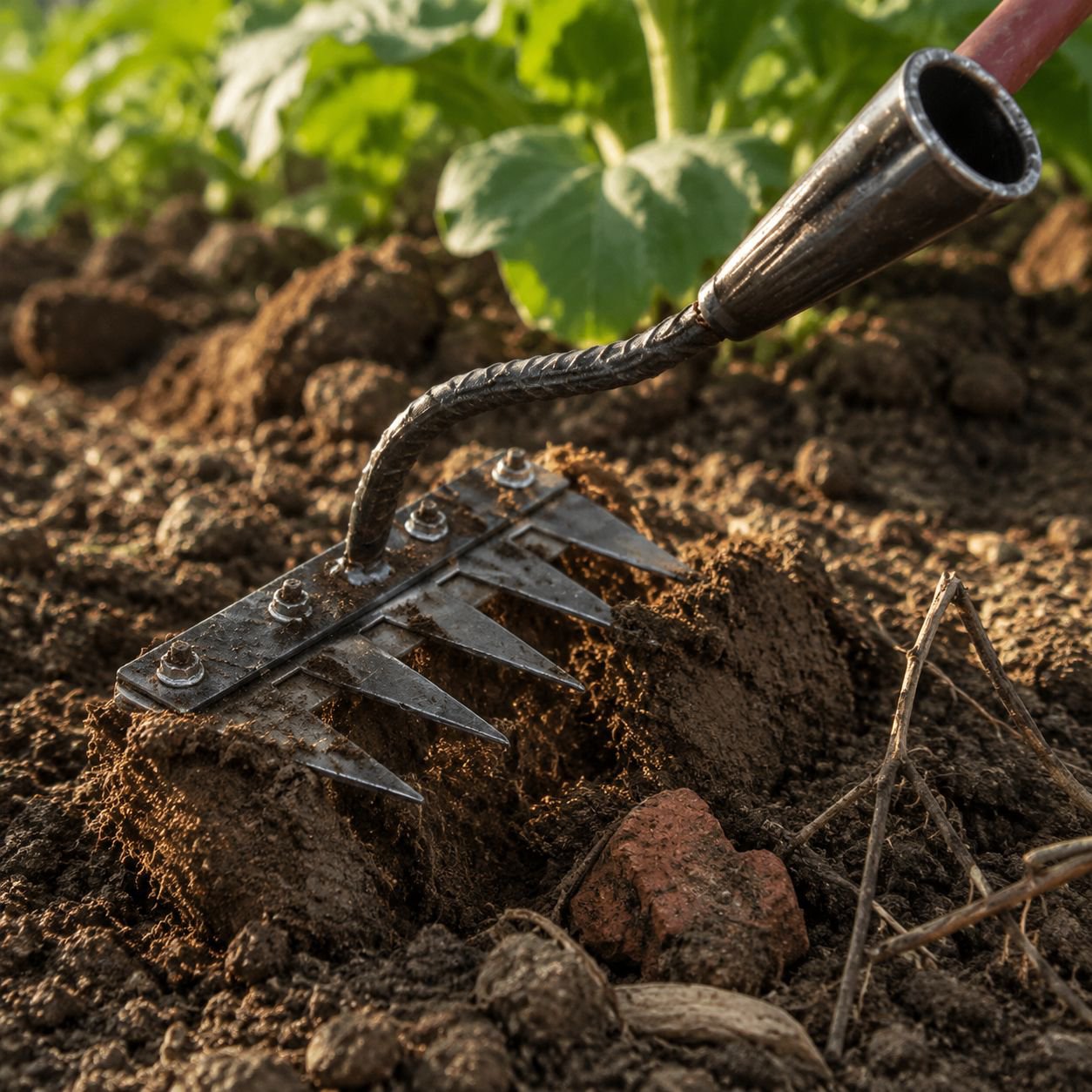 Detachable Thickened Manganese Steel Agricultural Weeding Rake Tool