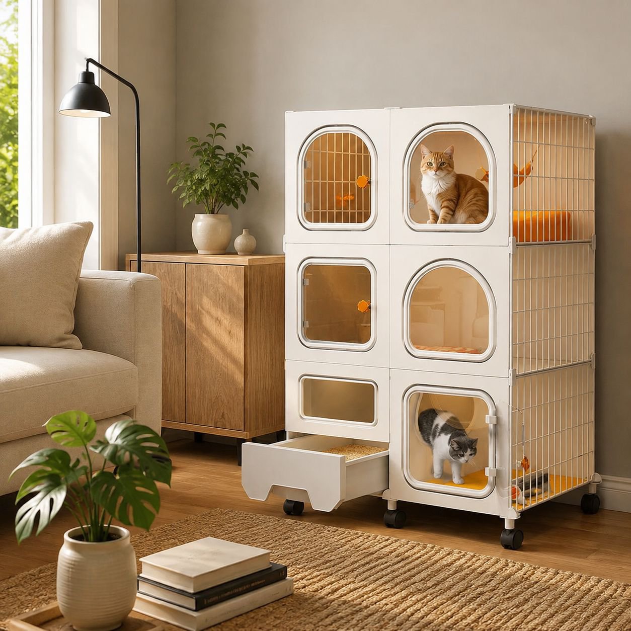 Pequeño apartamento jaula para gatos villa todo en uno casa para gatos casa para gatos interior nido