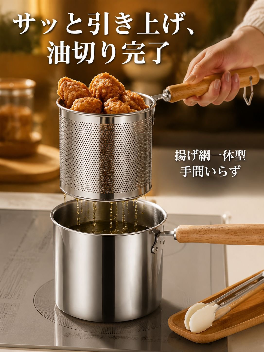 フィルター一体型ステンレスフライヤー