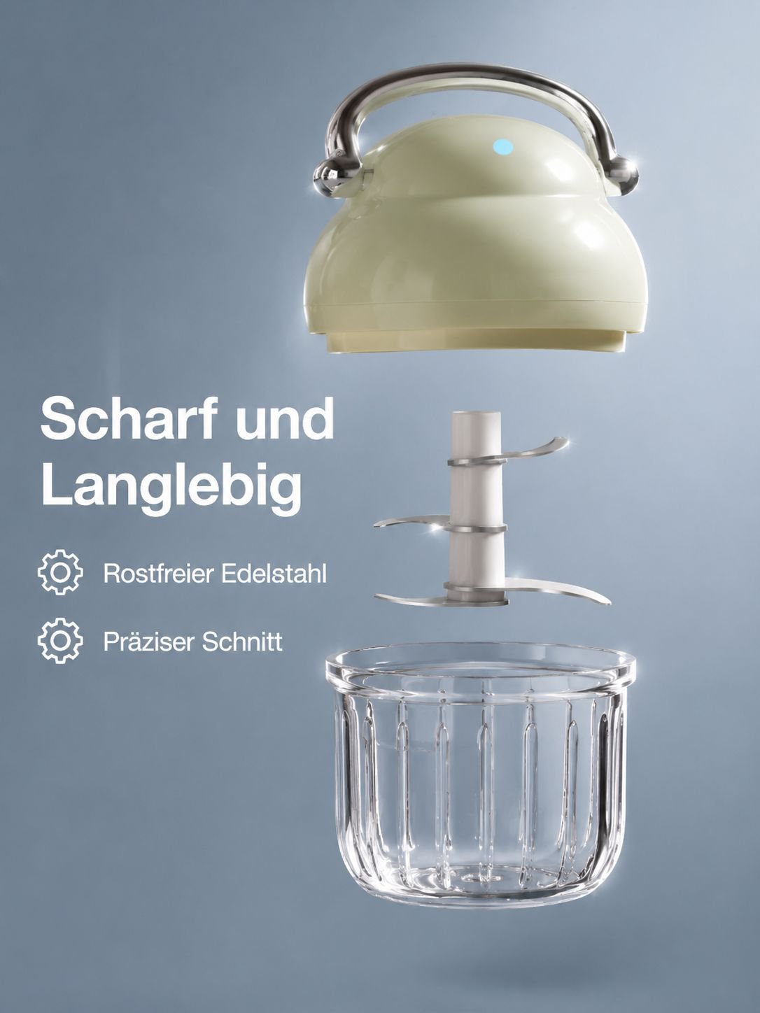 Kompakte und moderne Knoblauchpresse für die Küche