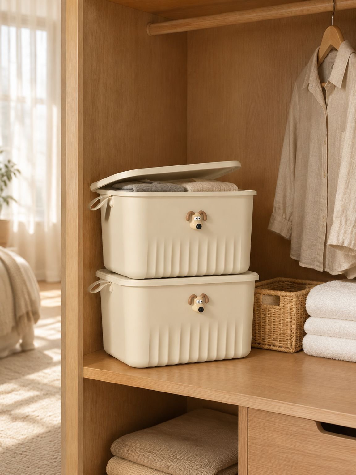 Caja organizadora portátil para juguetes y ropa