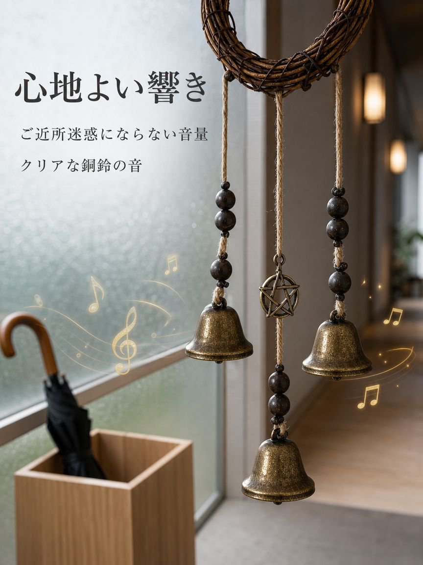 ドアノブ風鈴の祝福飾り