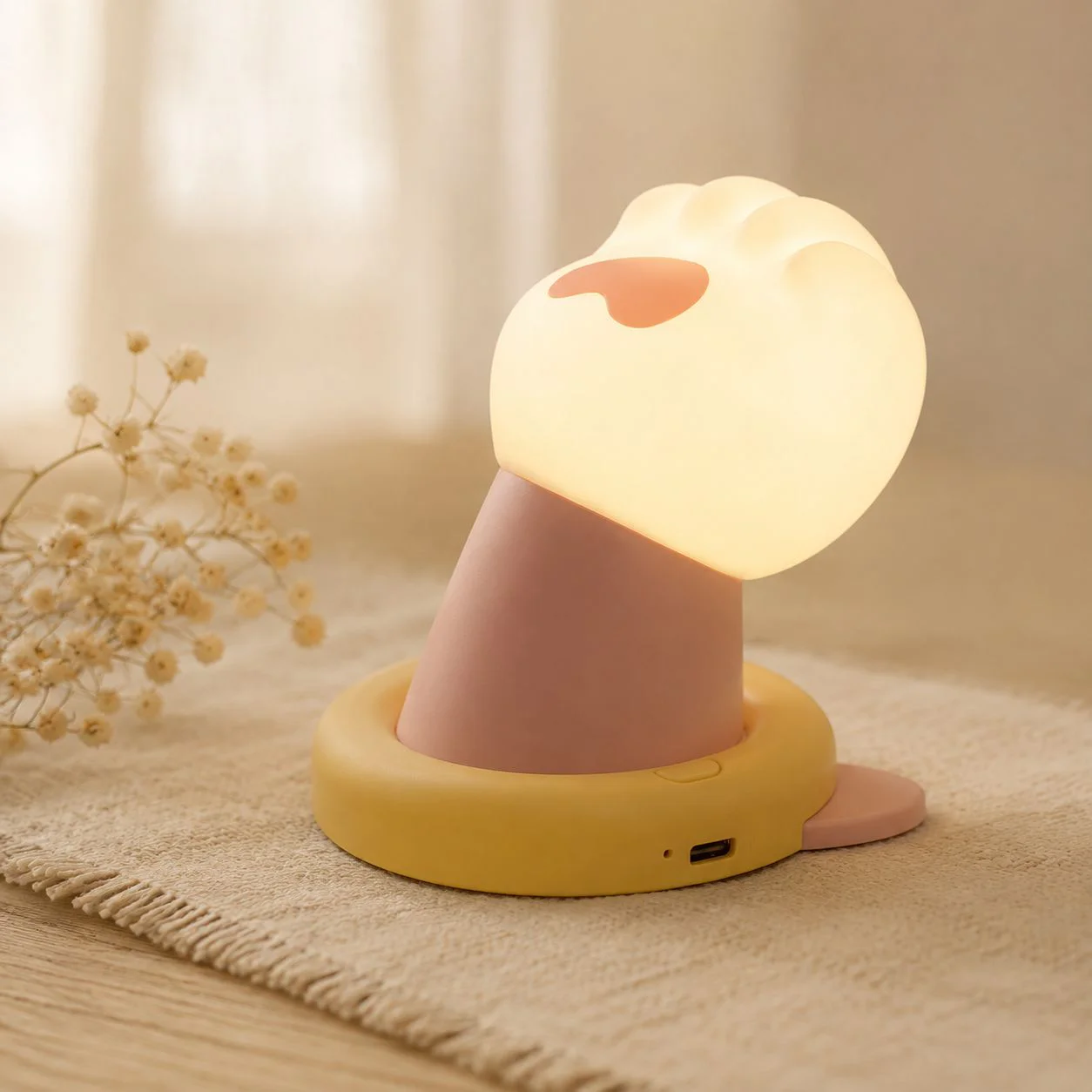Lampe veilleuse en forme de patte de chat