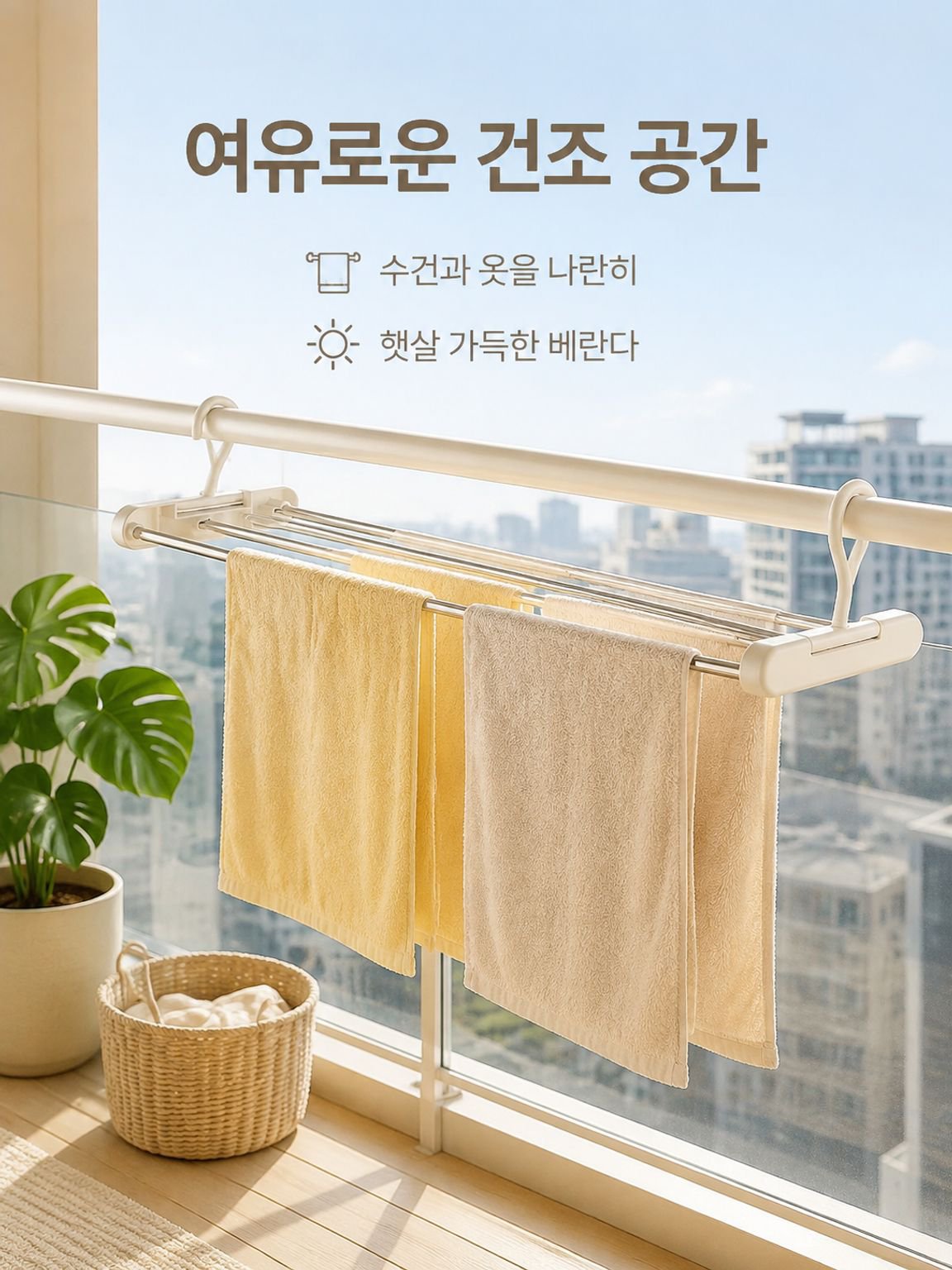 스테인리스 스틸 확장형 다기능 건조대