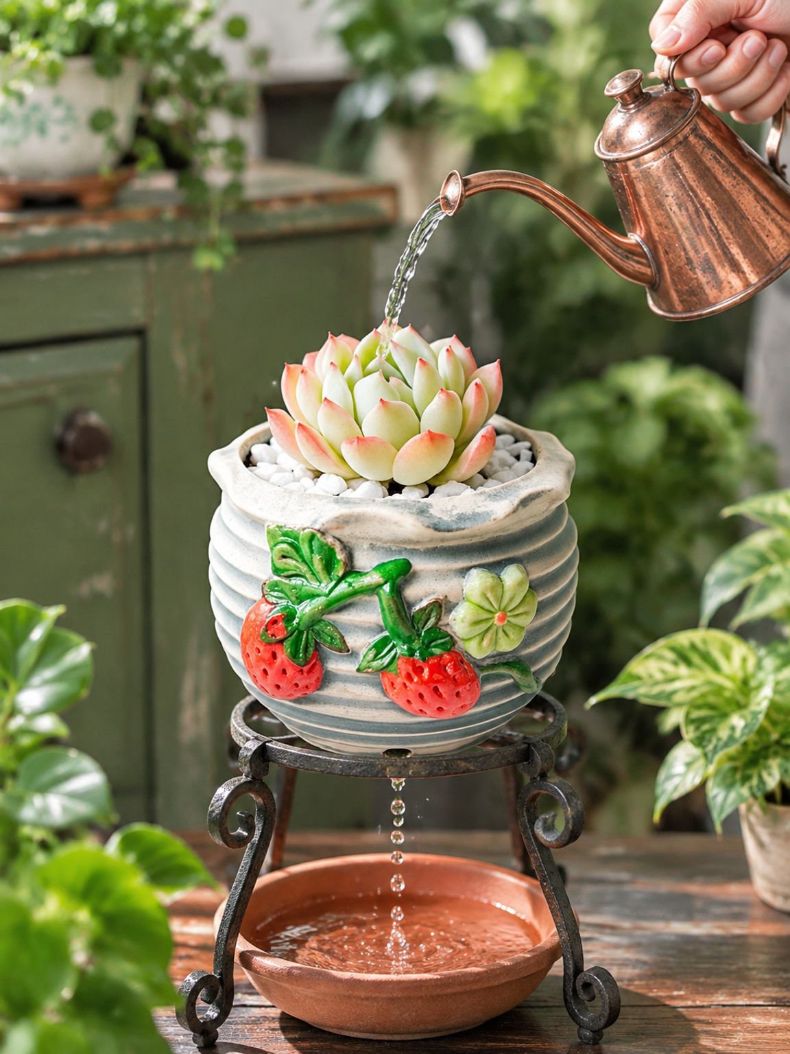 Accessoire décoratif avec pot en céramique chic