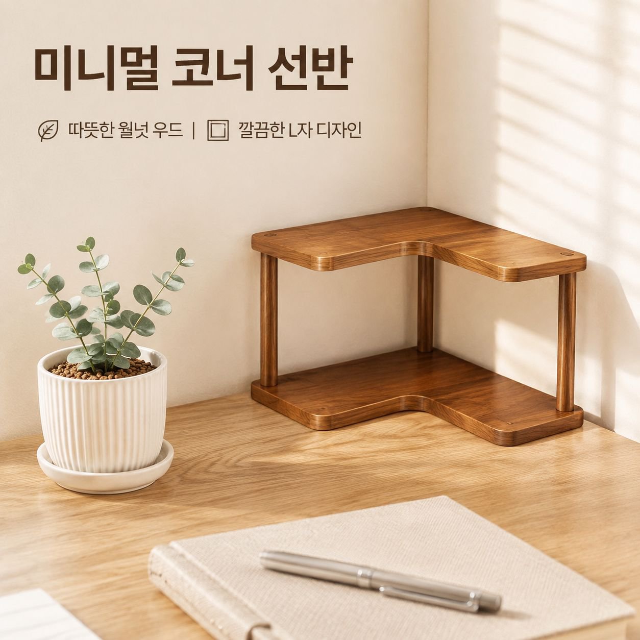 데스크탑 코너 수납 선반